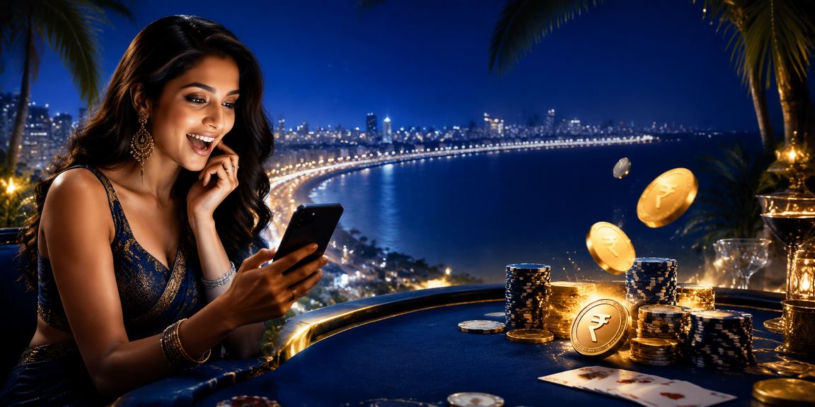 Player enjoying slots game at Mumbai Marine Drive